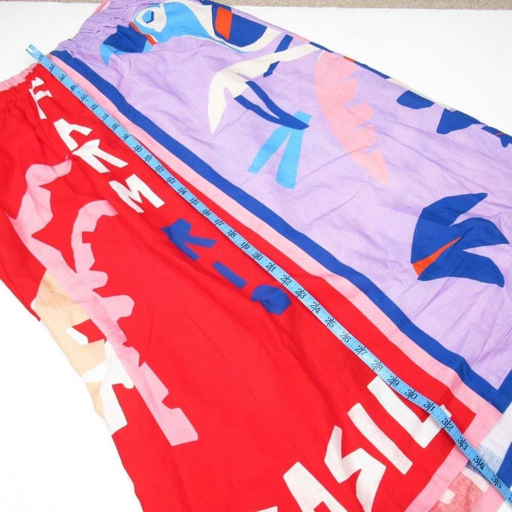 Farm Rio Brasil Bahia Scarves Linen Midi Skirt Multi Colorful Sz XS - Picture 10 of 15